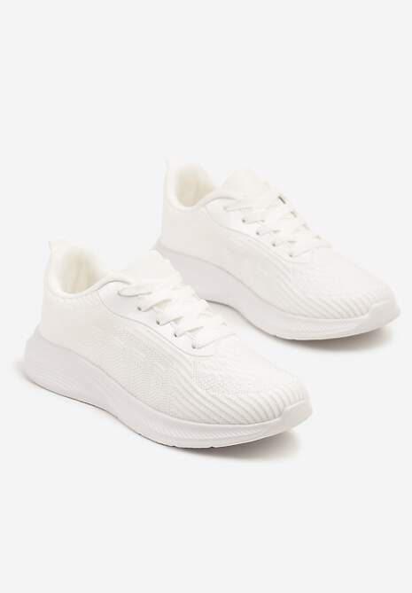 Białe Buty Sportowe Sneakersy z Tłoczonym Wzorem Amosira 5