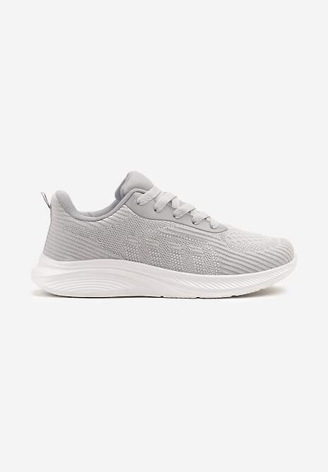 Szare Buty Sportowe Sneakersy z Tłoczonym Wzorem Amosira 4