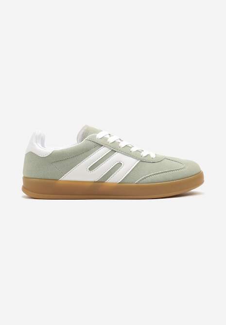 Jasnozielone Sneakersy Kultowe Tenisówki Zdobione Przeszyciami Eveltewia 4