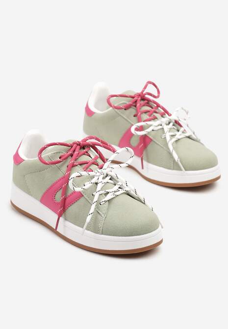 Sneakers Telindrela Verde cu fucsia 5