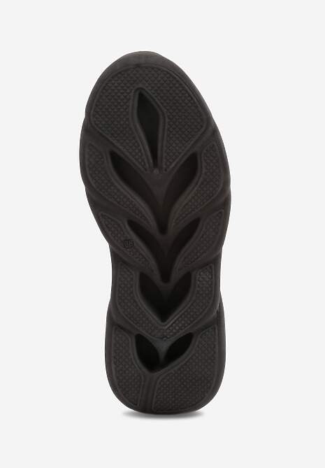 Czarne Buty Sportowe Sneakersy na Platformie Ozdobionej Tłoczeniem Teliriella 7