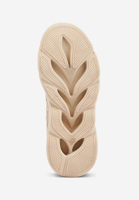 Ciemnobeżowe Buty Sportowe Sneakersy na Platformie Ozdobionej Tłoczeniem Teliriella 7