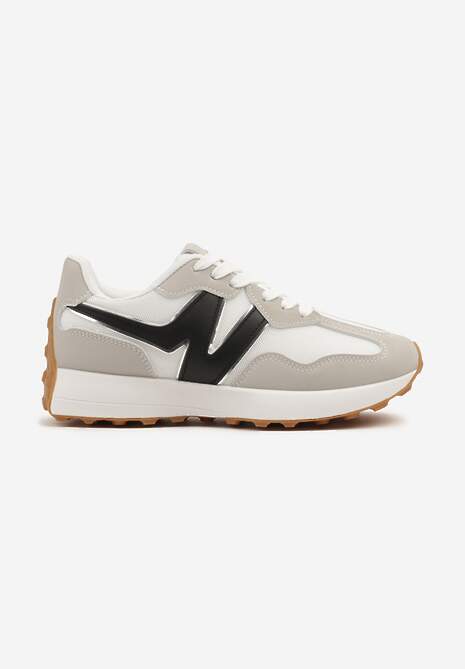 Szaro-Białe Sneakersy Ozdobione Geometrycznym Motywem Zdivena 4