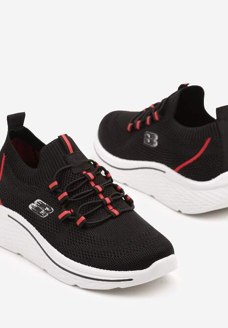 Czarne Wsuwane Buty Sportowe Sneakersy z Elastyczną Cholewką Telithiela 6
