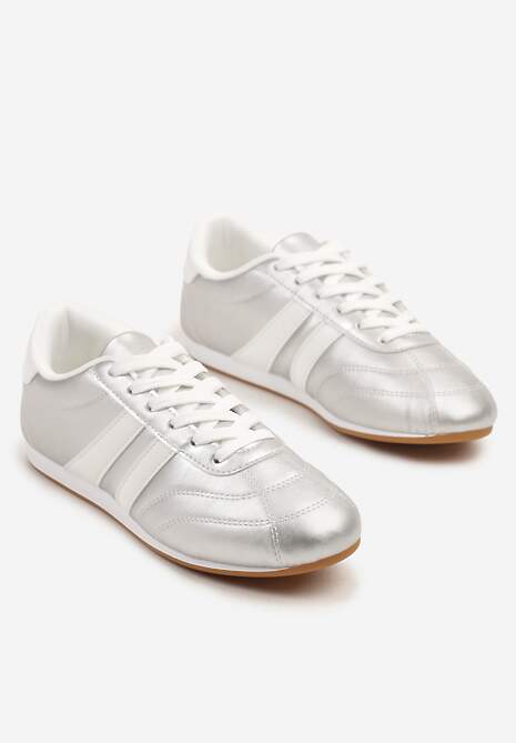 Sneakers Liantina Argintiu cu alb 5