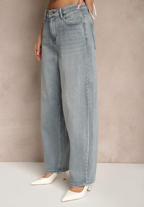Niebieskie Jeansy Slouchy High Waist Halriva 4