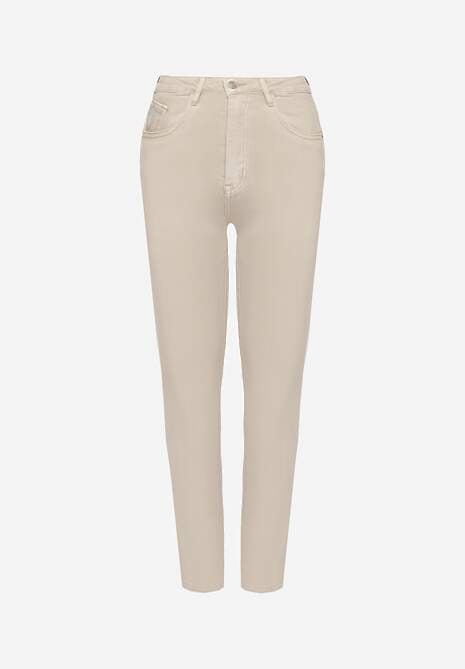 Jasnobeżowe Jeansy z Bawełny w Klasycznym Stylu Allivine 6