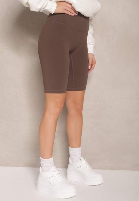 Brązowe Szorty Kolarki High Waist Basalla 4
