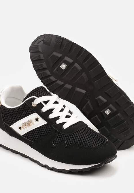 Czarne Sneakersy z Ozdobnymi Cyrkoniami Adisona 6