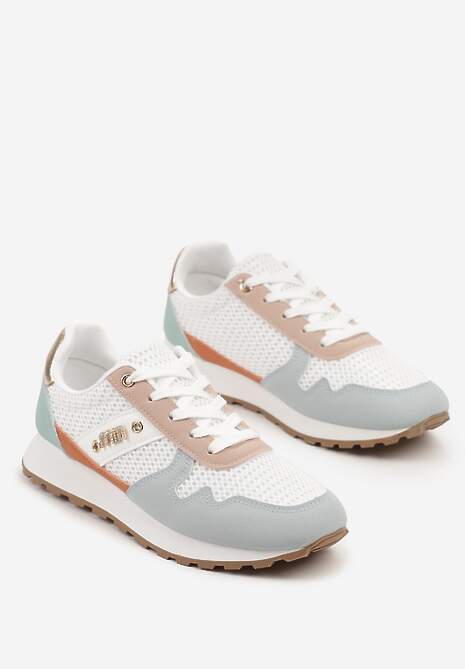 Biało-Niebieskie Sneakersy z Ozdobnymi Cyrkoniami Adisona 5