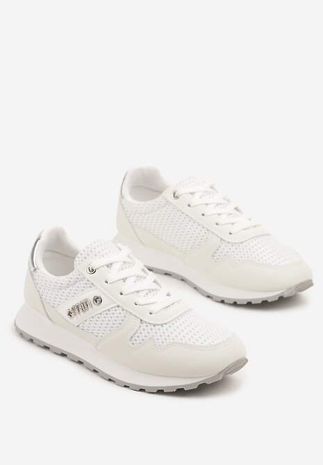 Białe Sneakersy z Ozdobnymi Cyrkoniami Adisona 5