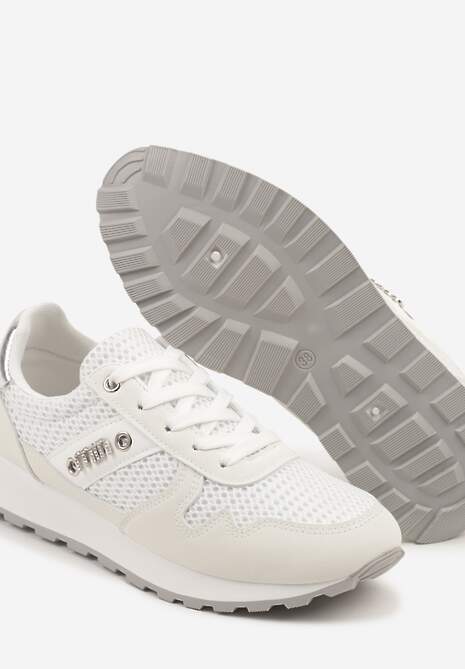 Białe Sneakersy z Ozdobnymi Cyrkoniami Adisona 6