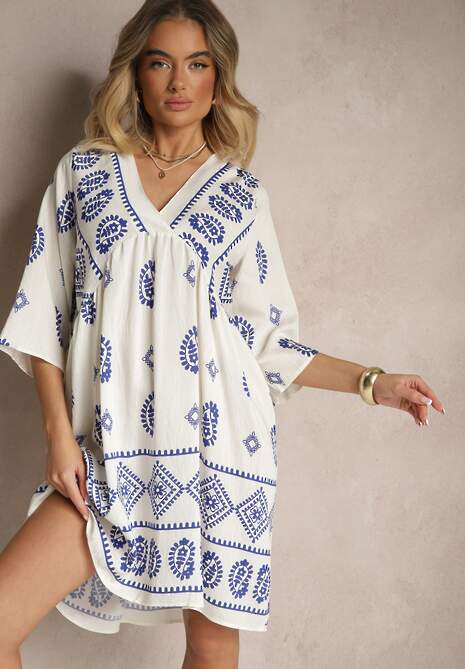 Rochie Virisna Albastră cu alb 4