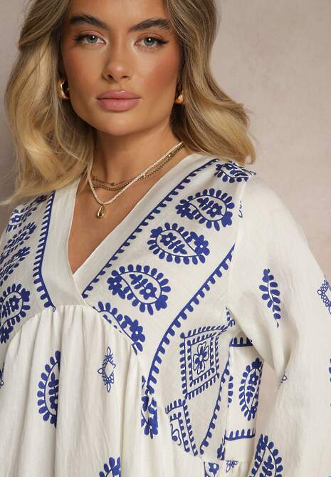 Rochie Virisna Albastră cu alb 5