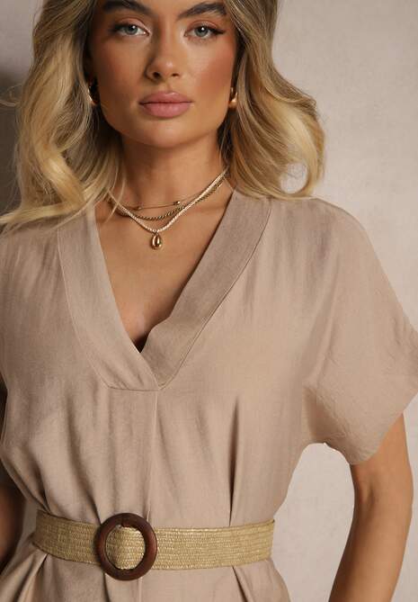 Rochie Soniloria Bej închis 5
