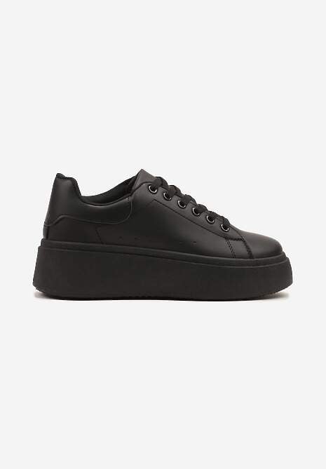 Czarne Basicowe Sneakersy na Platformie Jorvisa 4