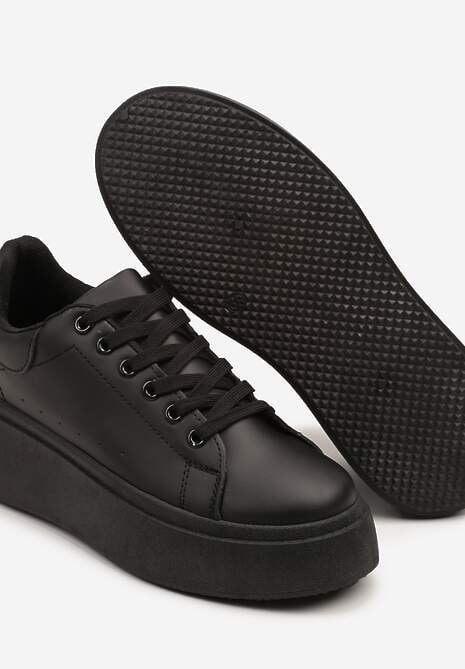 Czarne Basicowe Sneakersy na Platformie Jorvisa 6