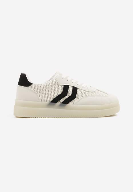 Białe Sneakersy Tenisówki Ozdobione Paskami Falovinia 4