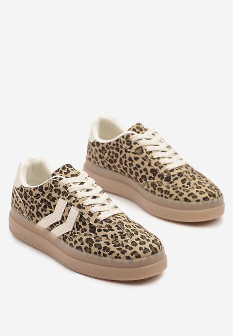 Panterkowe Sneakersy Tenisówki Ozdobione Paskami Falovinia 5