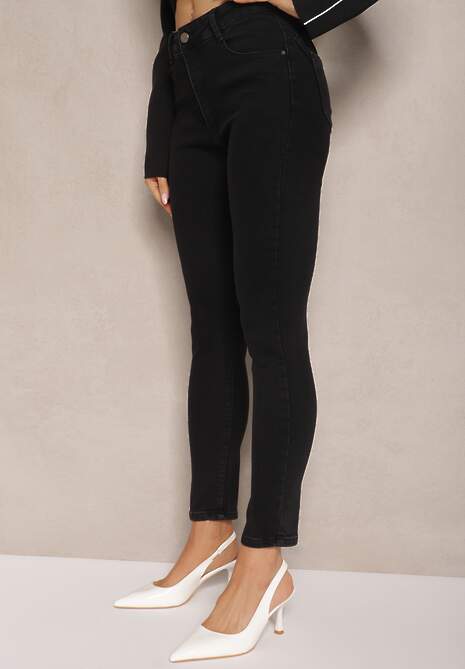 Czarne Jeansy o Fasonie Skinny Push Up Vosea 4
