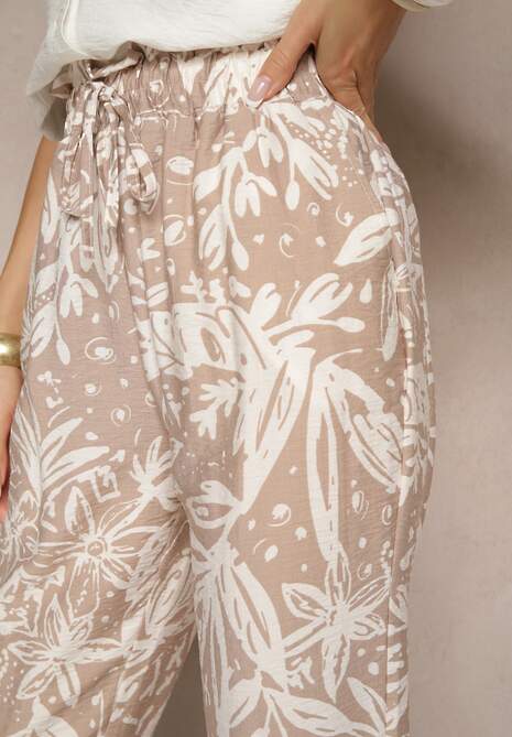 Pantaloni Ellorine Bej deschis 5