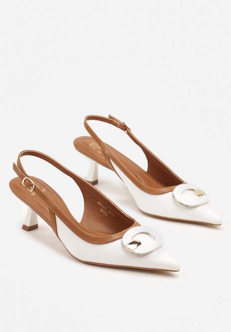 Pantofi cu toc Arvania Albi 5