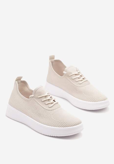 Beżowe Siateczkowe Buty Sportowe Sneakersy Eravessa 5