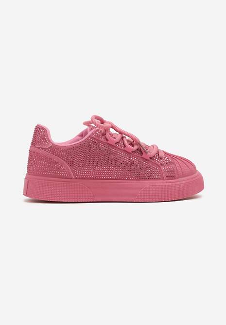 Fuksjowe Sneakersy na Grubej Podeszwie z Cyrkoniami Lisariana 4