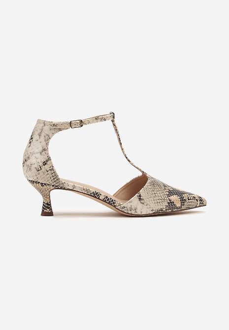 Pantofi cu toc Liliora Print piele de șarpe 4