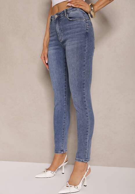 Niebieskie Bawełniane Jeansy Typu Skinny Rivmoi 4