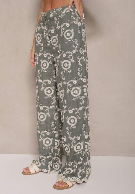 Pantaloni Issedi Verde închis 4