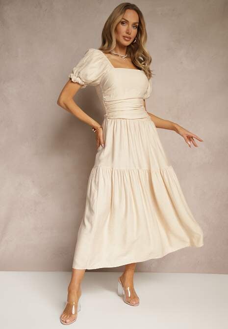 Rochie Naprine Bej 4
