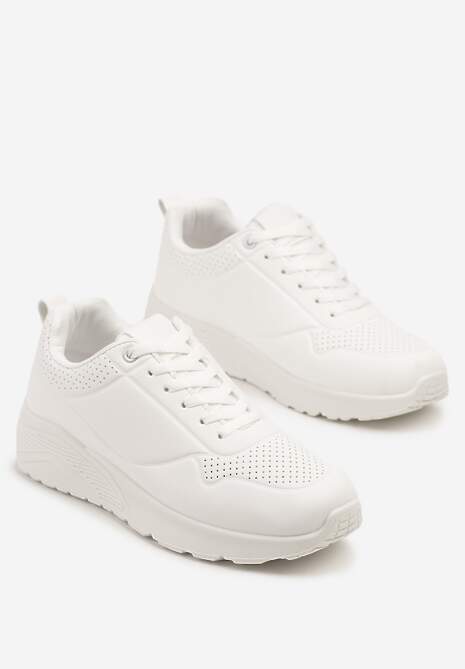 Białe Sneakersy z Tłoczoną Cholewką Ulithrena 5