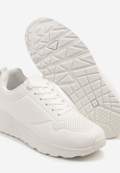 Białe Sneakersy z Tłoczoną Cholewką Ulithrena 6