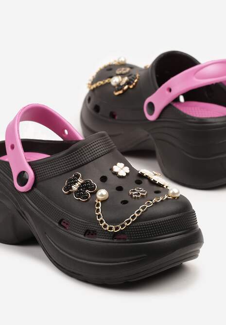 Papuci Pulessa Negru cu fucsia 6