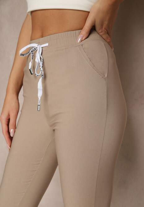 Pantaloni Purrena Bej deschis 5