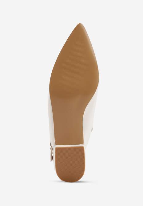 Białe Sandały z Noskiem w Szpic z Zapięciem na Sprzączkę Jenadenna 7