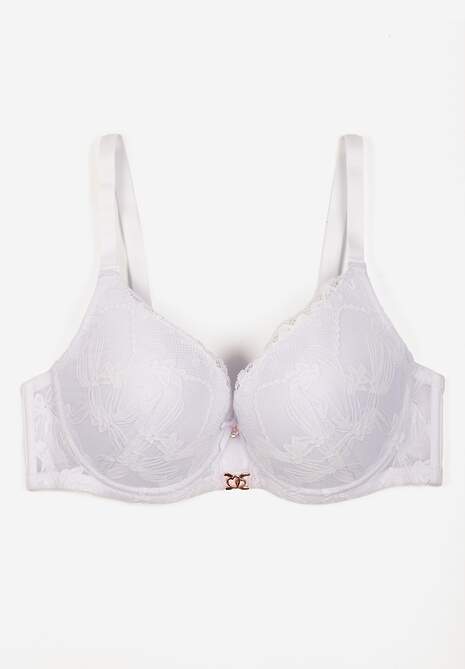 Biały Koronkowy Biustonosz z Metaliczną Aplikacją Dorzedi 5
