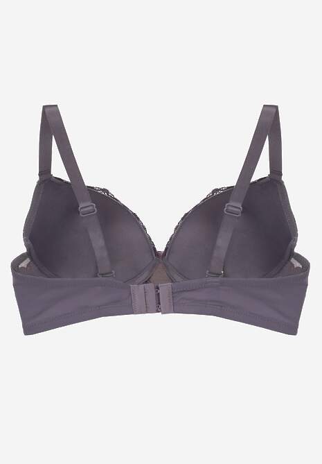 Szaro-Różowy Koronkowy Biustonosz z Metaliczną Aplikacją Dorzedi 6