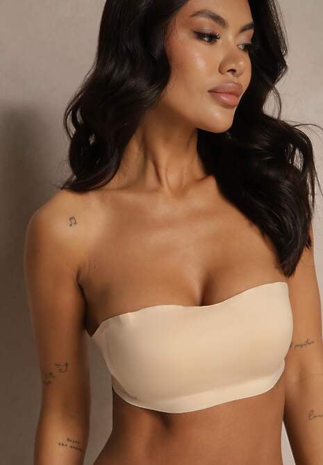 Beżowy Biustonosz Typu Balkonetka Bez Fiszbin Zenzedi