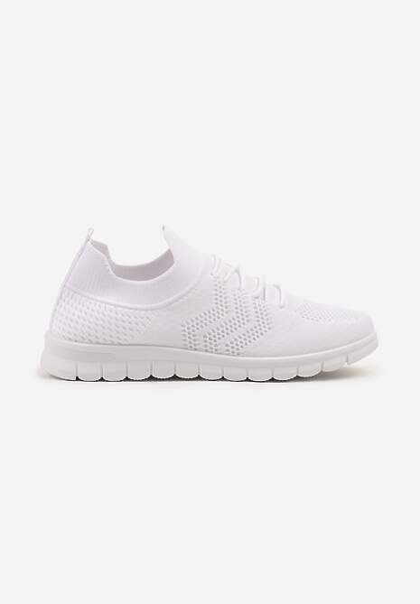 Białe Buty Sportowe Sneakersy z Elastyczną Cholewką Turezia 4