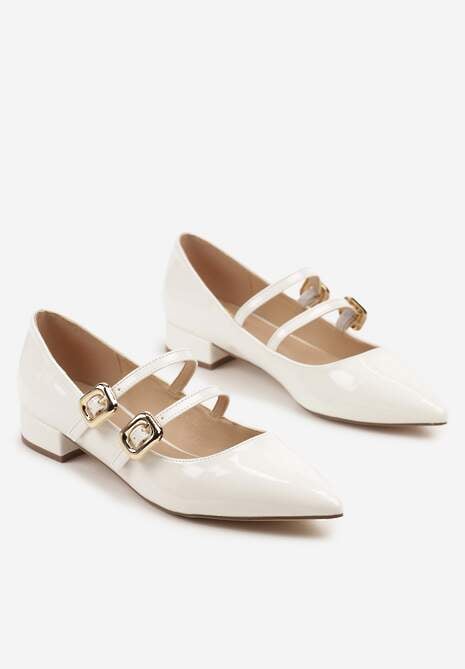 Pantofi cu toc Odane Albi 5