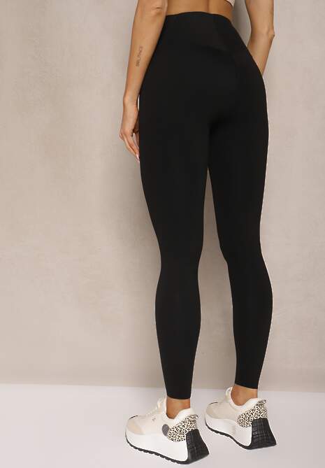 Czarne Basicowe Legginsy High Waist Tofelia 4