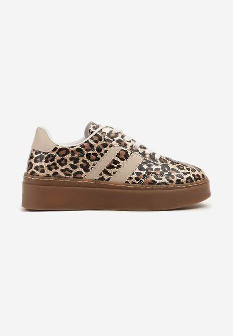 Panterkowe Sneakersy Tenisówki Ozdobione Paskami Sovresia 4