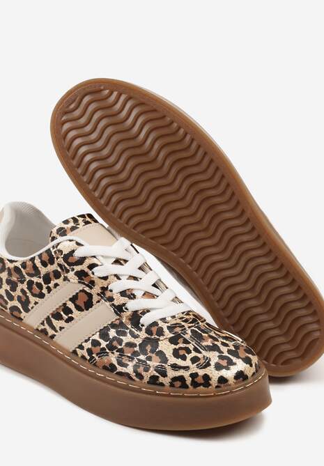 Panterkowe Sneakersy Tenisówki Ozdobione Paskami Sovresia 6