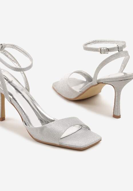 Pantofi stiletto Meviora Argintii 6