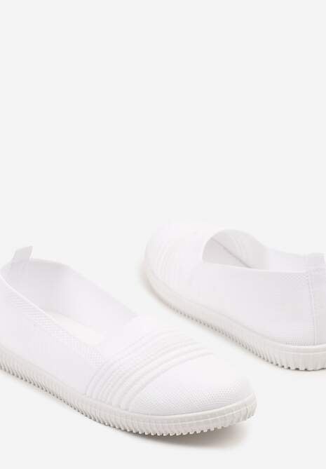 Białe Tenisówki Ozdobione Paskami Heloti 6