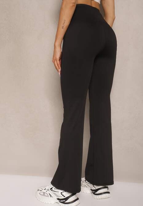 Czarne Spodnie Dzwony High Waist Odavia 4