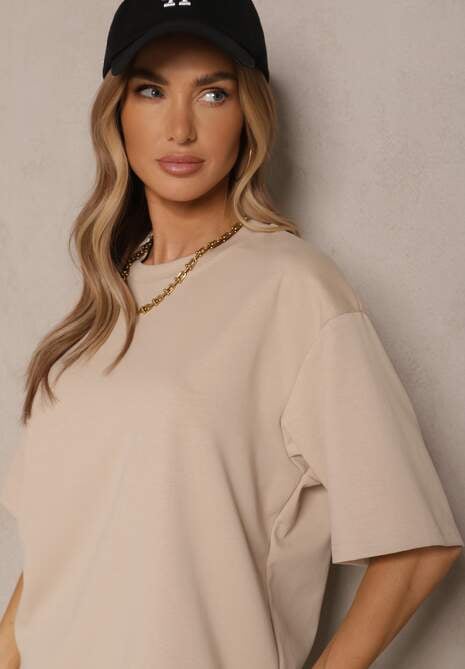 T-shirt Meronissea Bej deschis 5