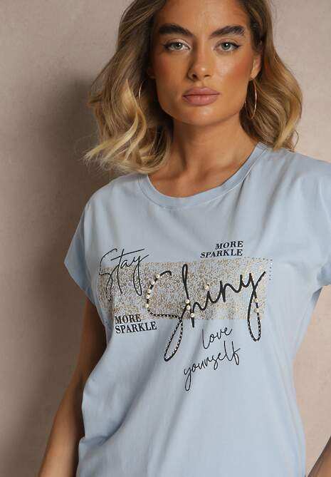 T-shirt Inellira Albastru deschis 5